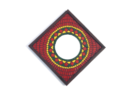 Red Rangoli Mosaic Mirror 12x12 Red Rangoli Mosaic Mirror 12x12